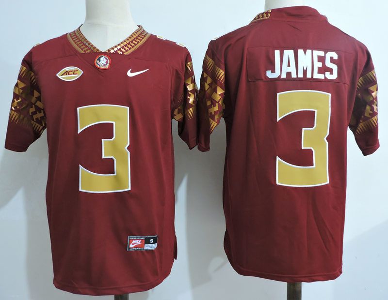 Men Florida State Seminoles FSU #3 James Red 2024 Nike Vapor NCAA Jersey